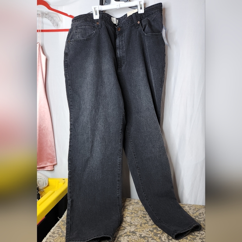 Women's High-Rise 90's Straight Jeans - Universal Thread Black Wash 20 - Picture 5 of 16